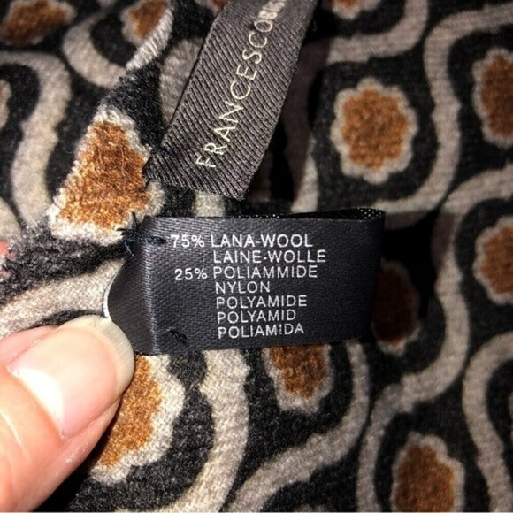 Francesco Biasia Zebra Wool Scarf Made in Italy Unisex - Picture 5 of 8